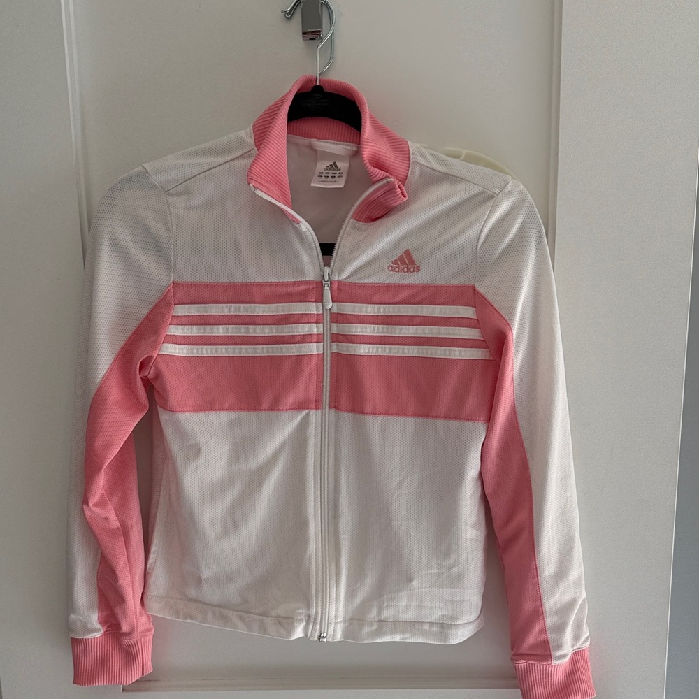 Adidas Kids Jacket in Pink and White